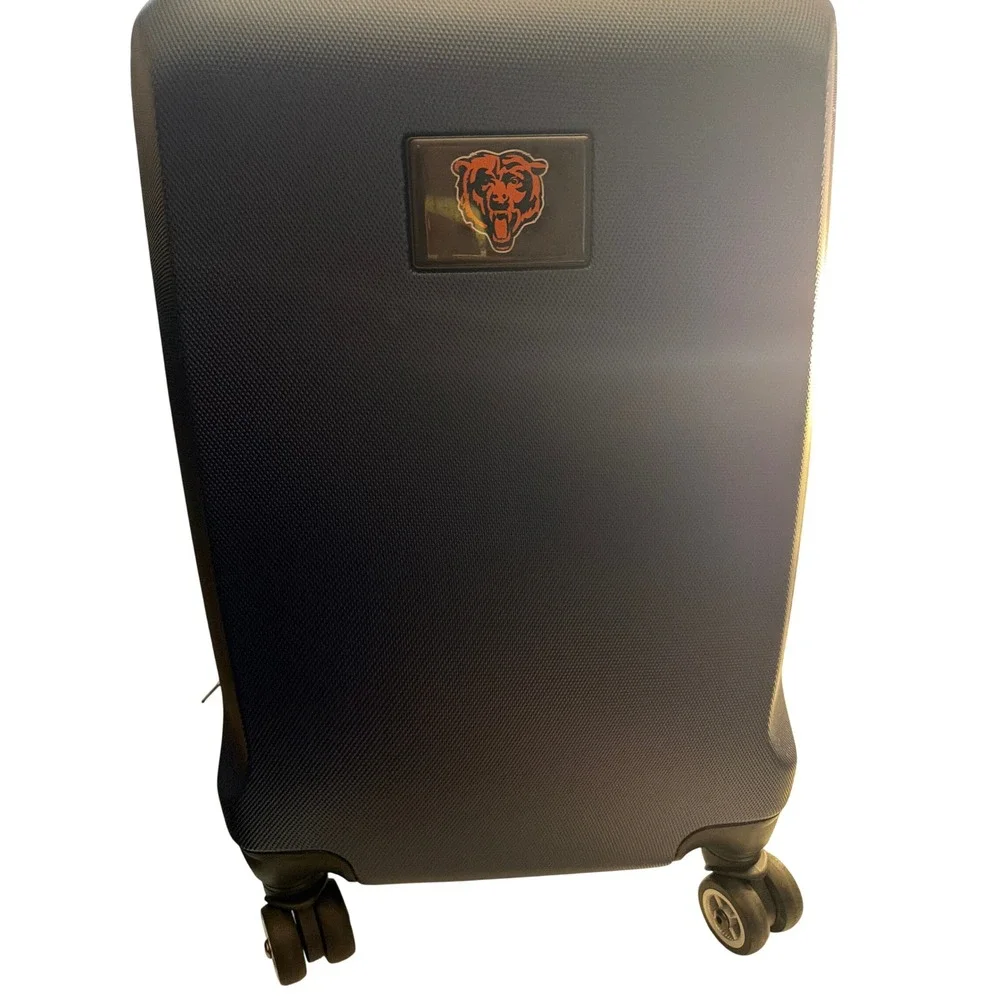 Denco NFL Chicago Bears Navy Blue Hardside Spinner Carry On Luggage Suitcase